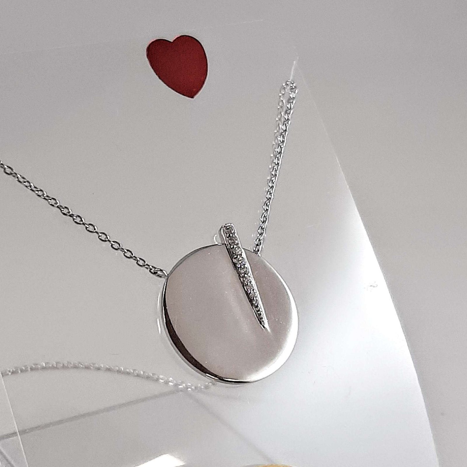 Endearing Collection Sterling Silver Circle Pendant with CZ Detail