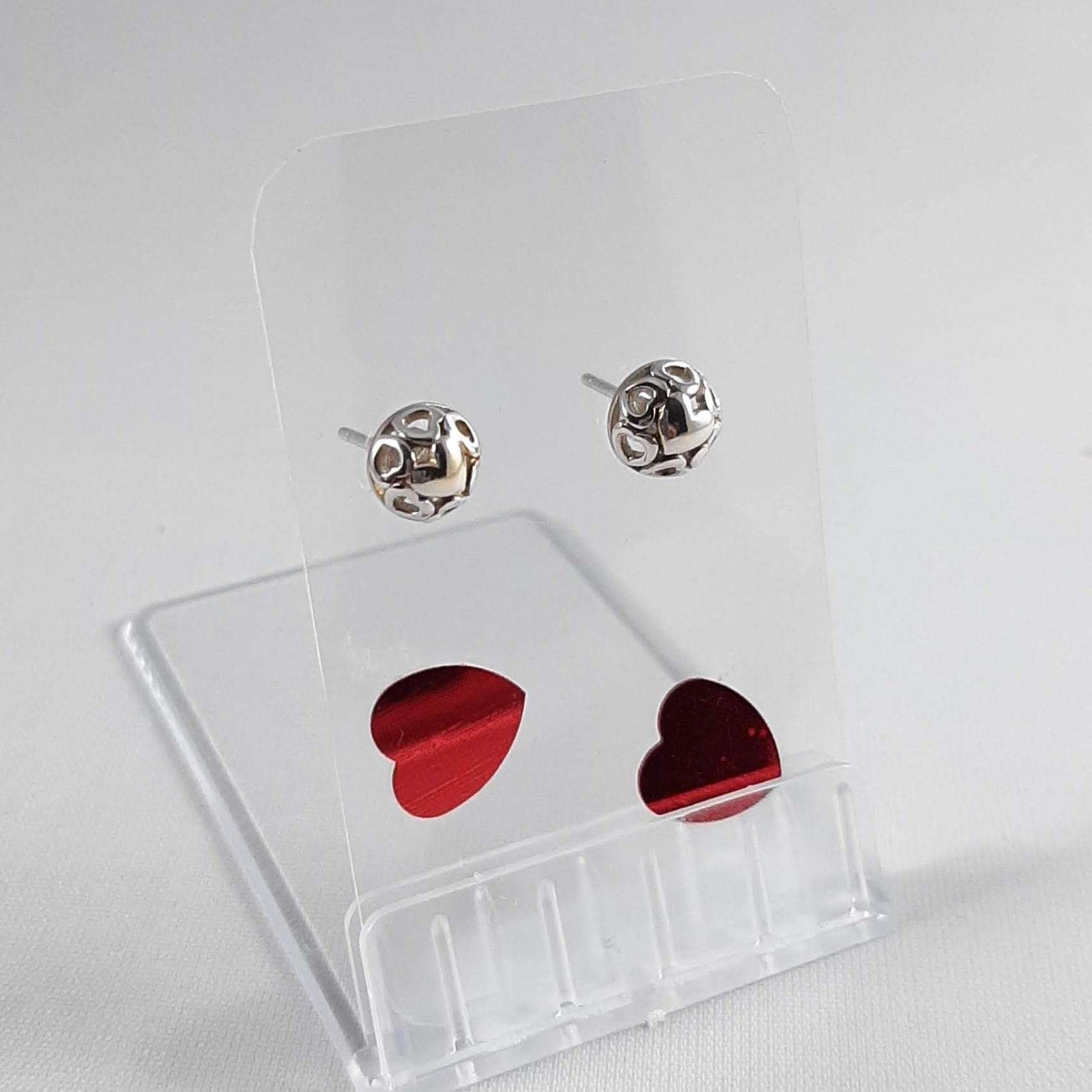 Have a Heart Sterling Silver & Rolled Gold Raised Stud Earrings with Gold Finished Heart Detail