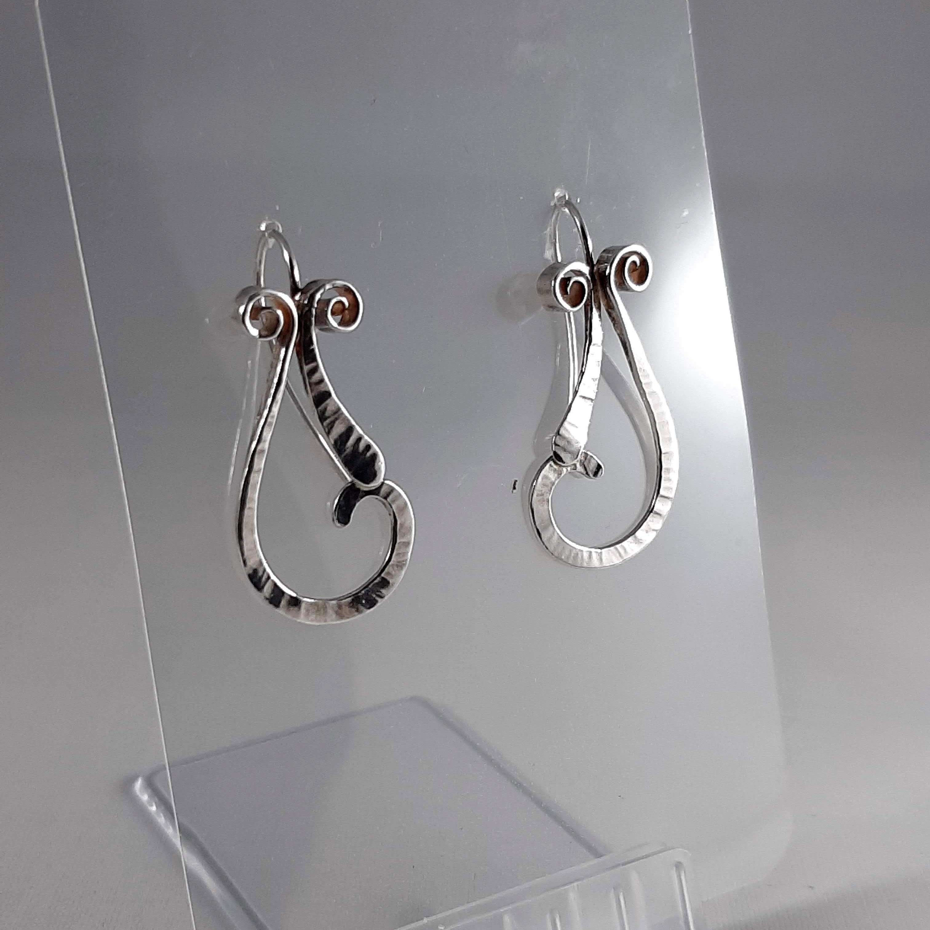 Droplets Sculpted & Forged One Piece Drop Earrings