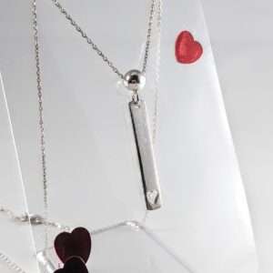 Have a Heart Sterling Silver Bead & Bar Pendant with Small Heart Detail