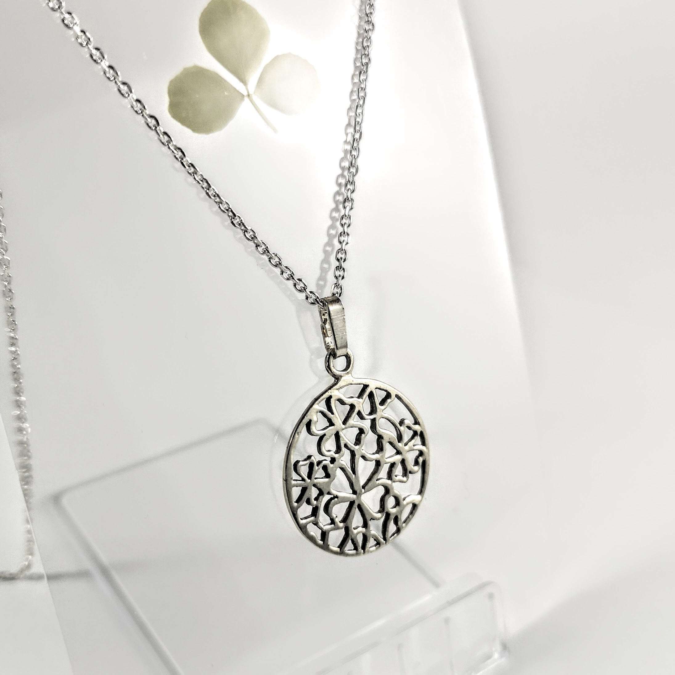 Organics Collection Sterling Silver Lucky Four Leaf Clover Pendant