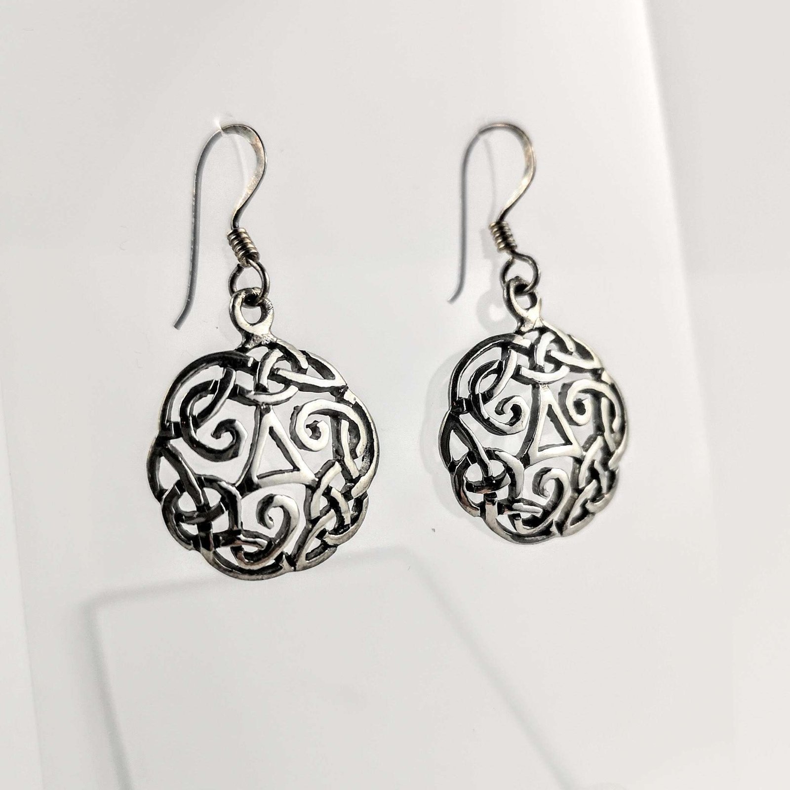 Celtic Origins Sterling Silver Spiral & Weave Drop Earrings