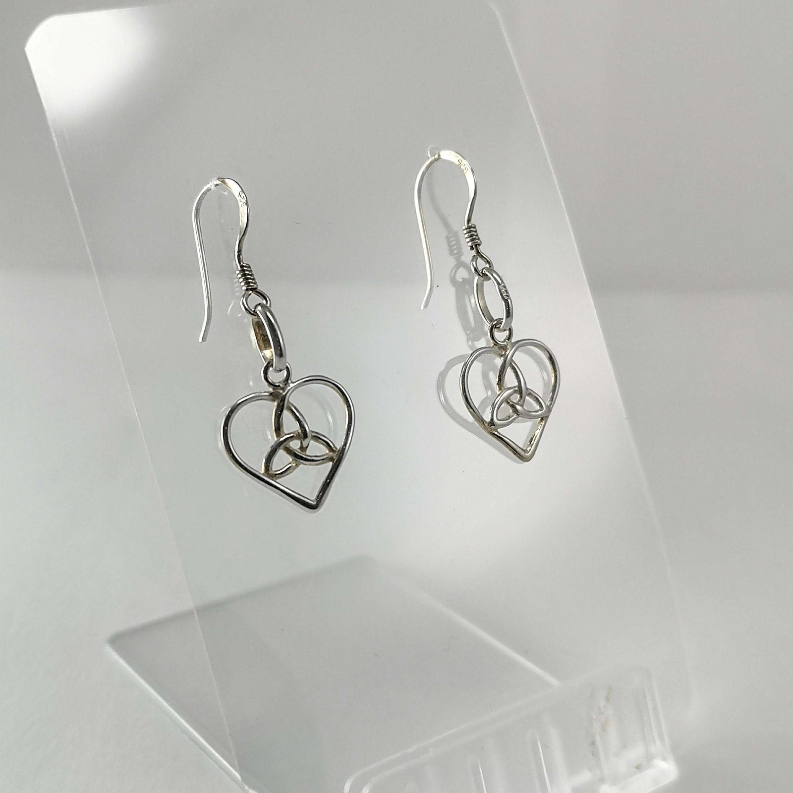 Have a Heart Sterling Silver Heart & Trinity Knot Drop Earrings