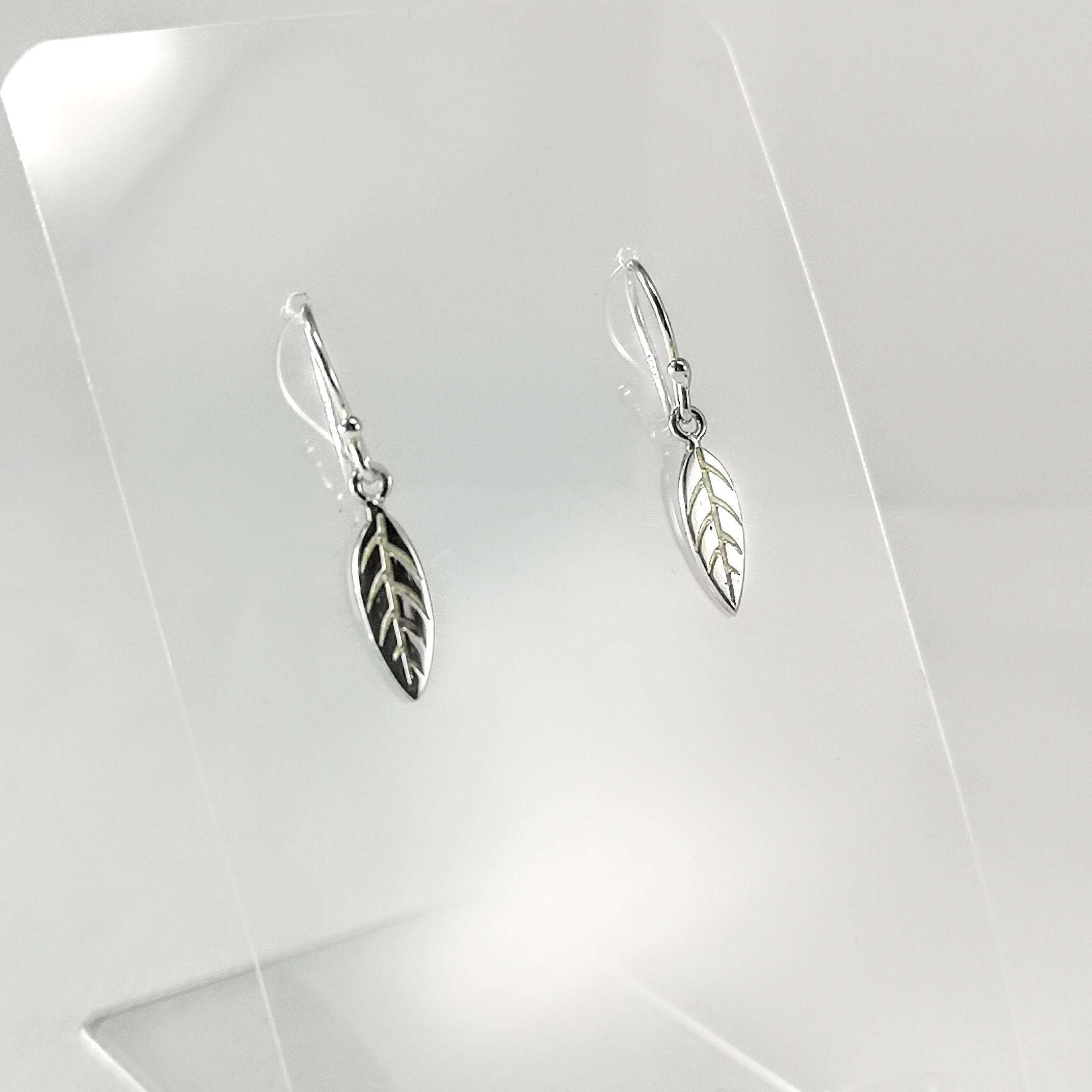 Organics Collection Sterling Silver Leaf Drop Earrings