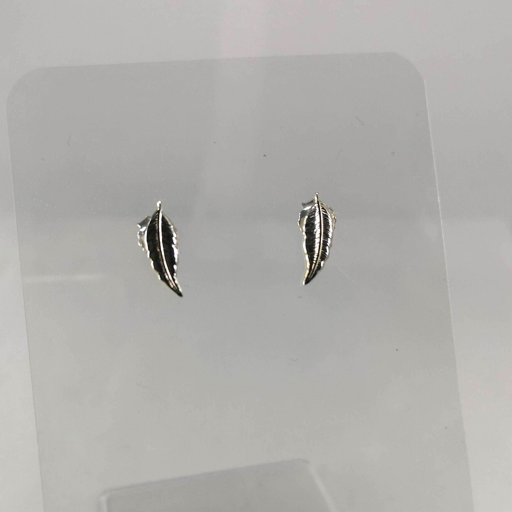 Organics Collection Sterling Silver Feather Stud Earrings