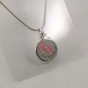Endearing Collection Sterling Silver Girl Baby Memory Pendant
