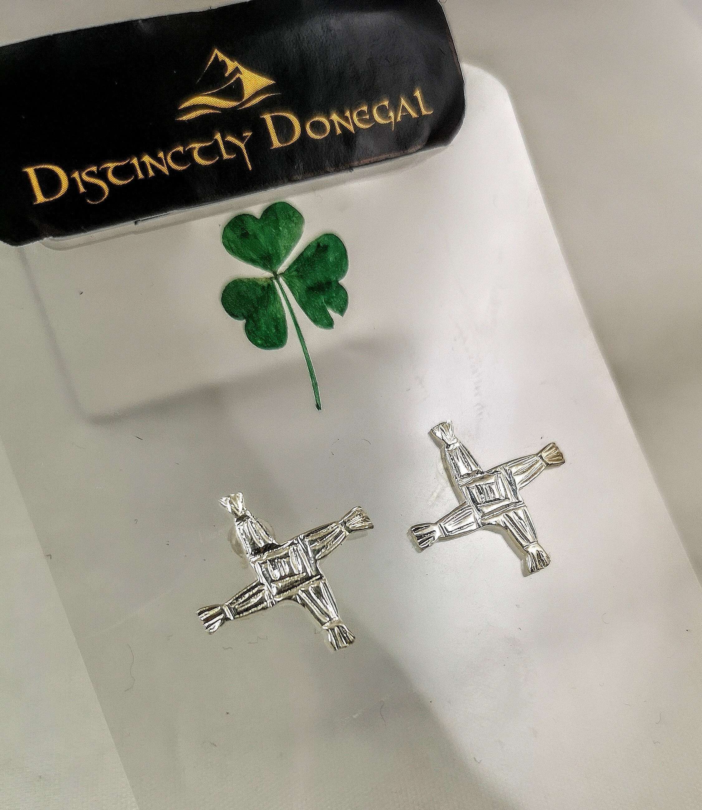 Traditional St Bridgits Cross Stud Earrings